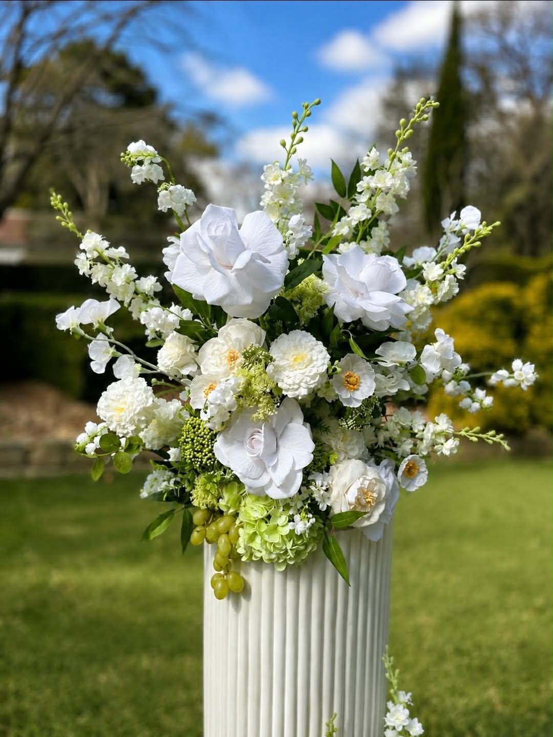 Silk-Touch White Floral Bouquet — Sunshine Coast wedding hire