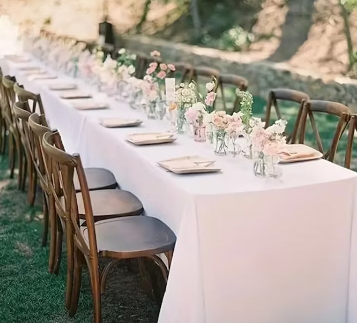 White Tablecloth 220 x 390cm — Sunshine Coast wedding hire